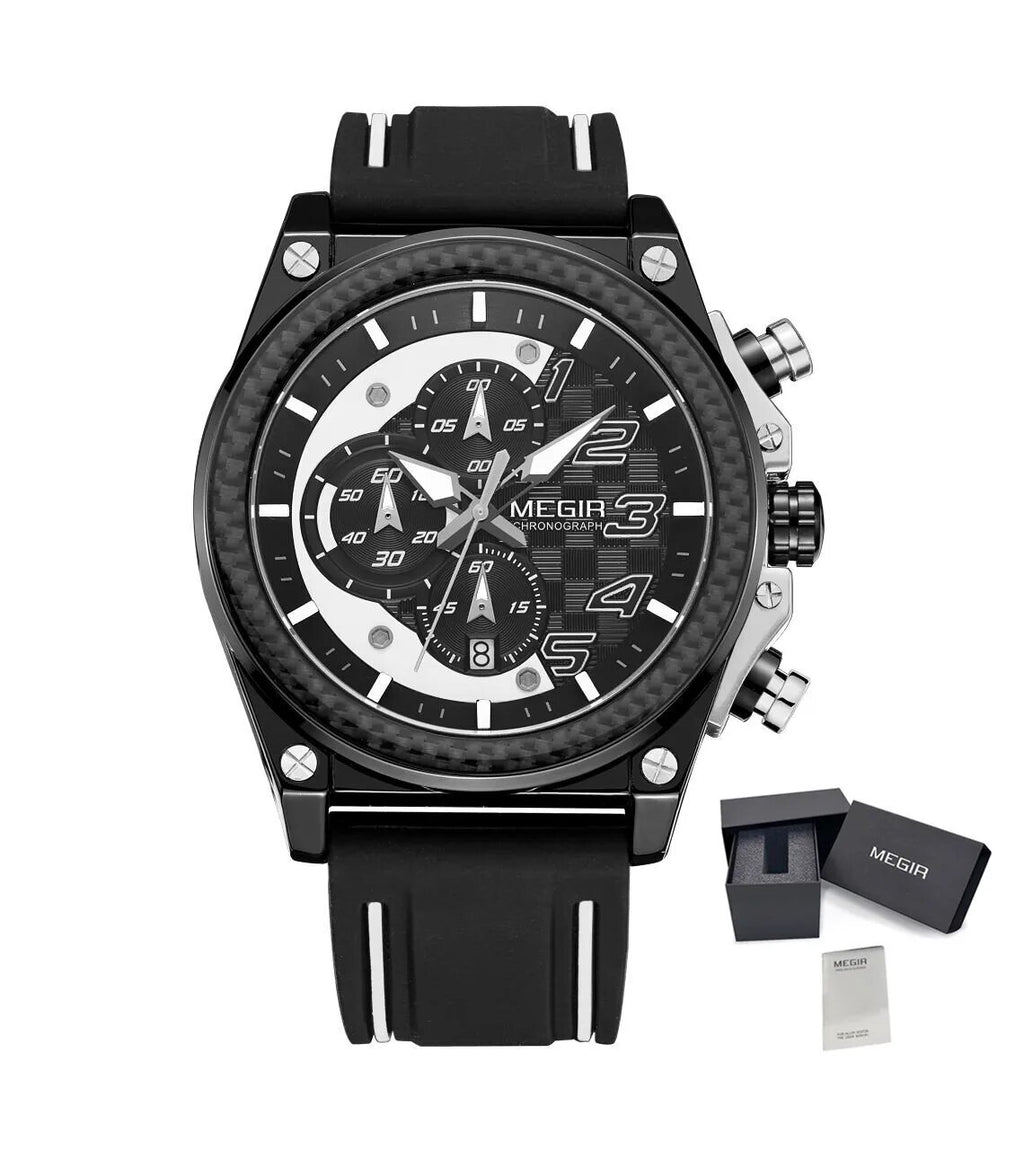 Bold Dial Chronograph Military Silicone Watch | Aurevon Watches