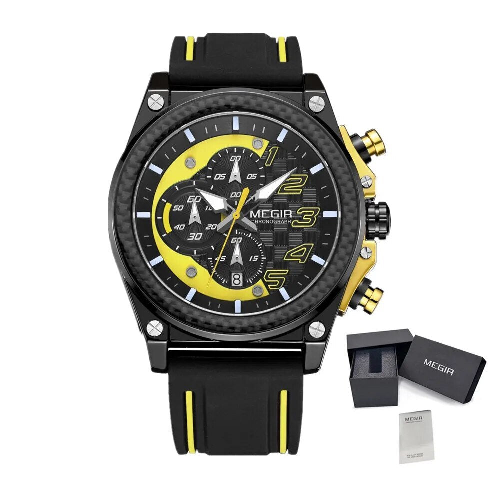 Bold Dial Chronograph Military Silicone Watch | Aurevon Watches
