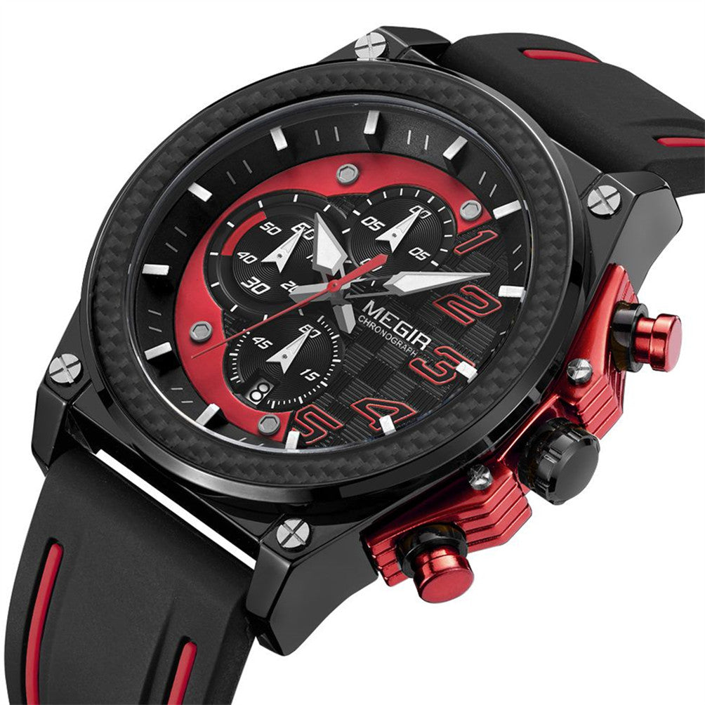 Bold Dial Chronograph Military Silicone Watch | Aurevon Watches