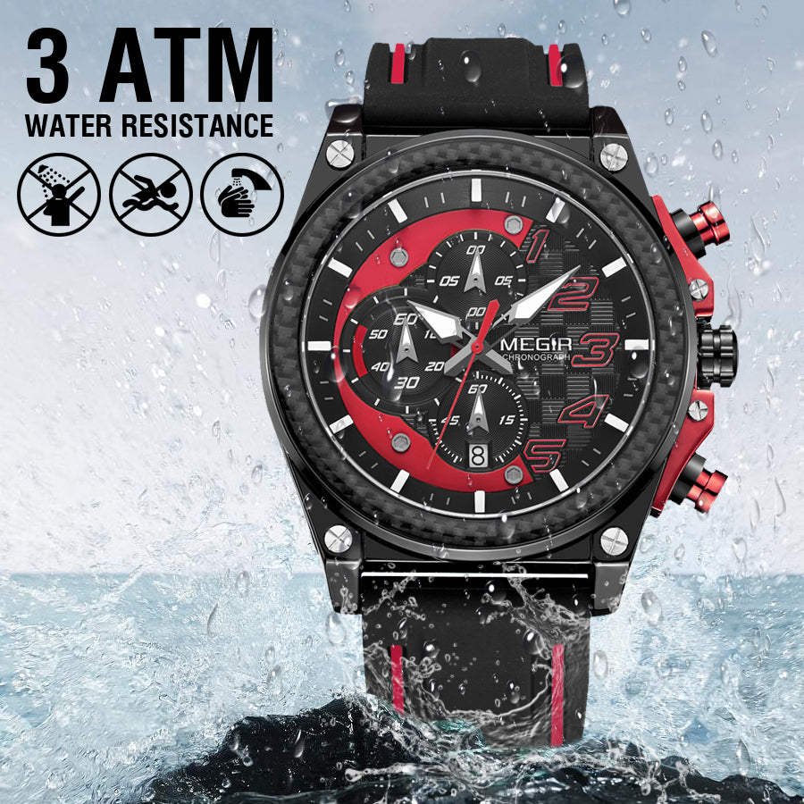Bold Dial Chronograph Military Silicone Watch | Aurevon Watches