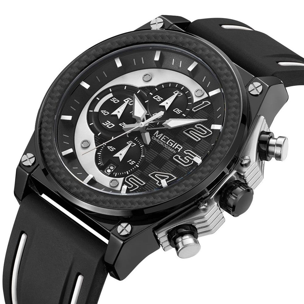 Bold Dial Chronograph Military Silicone Watch | Aurevon Watches