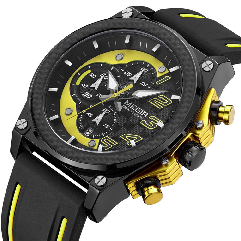 Bold Dial Chronograph Military Silicone Watch | Aurevon Watches