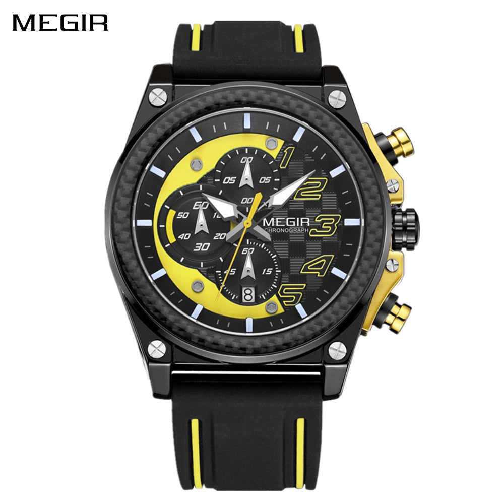 Bold Dial Chronograph Military Silicone Watch | Aurevon Watches