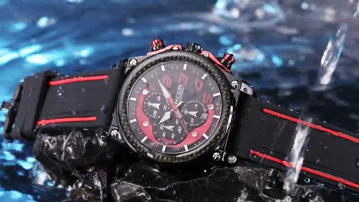 Bold Dial Chronograph Military Silicone Watch | Aurevon Watches