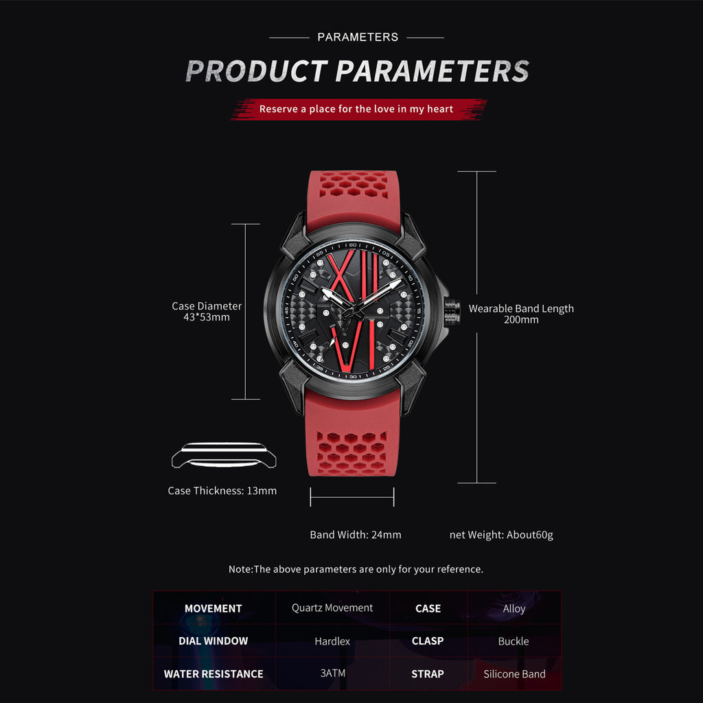 Sport Chronograph Silicone Quartz Watch | Aurevon Watches