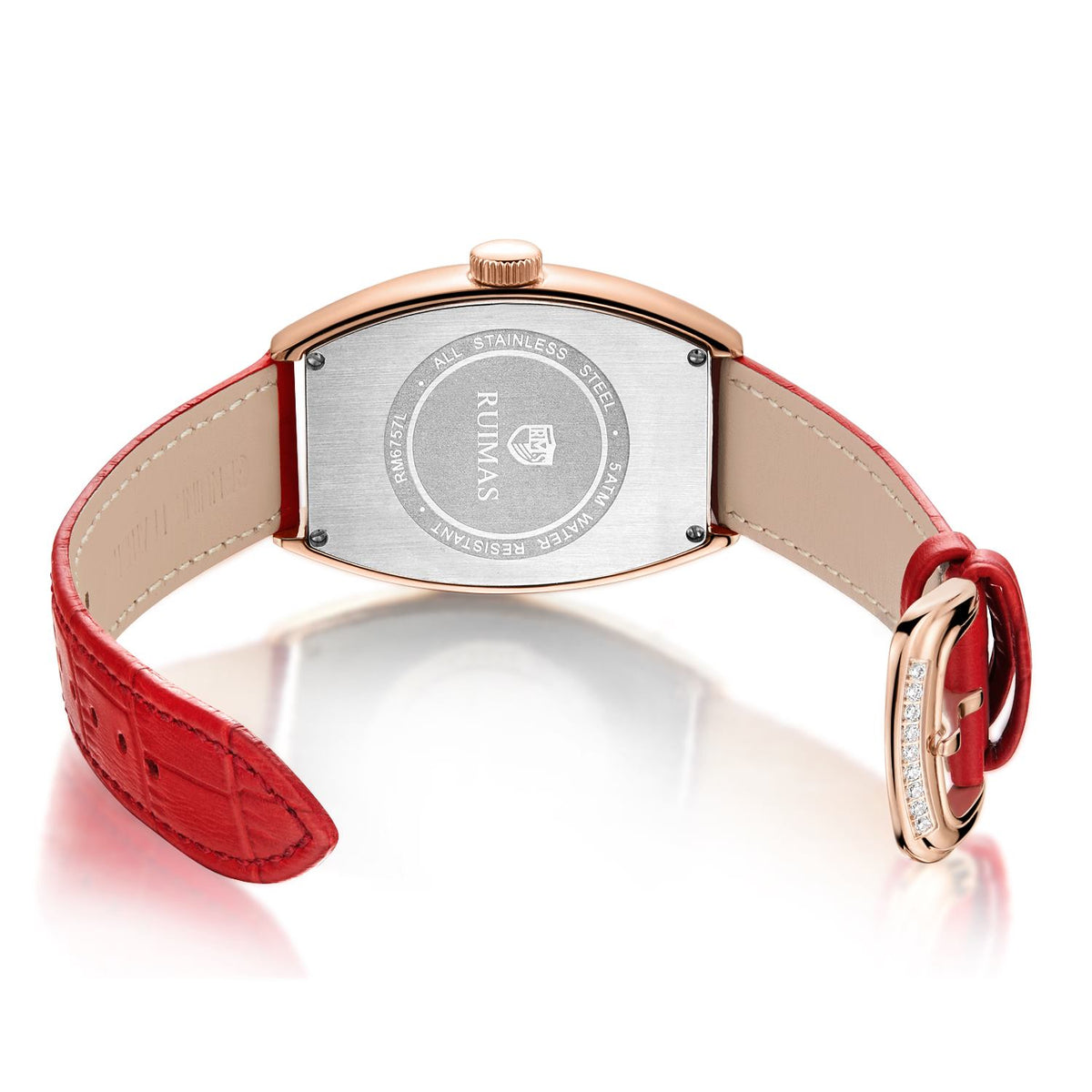 Diamond Dial Leather Automatic Watch | Aurevon Watches