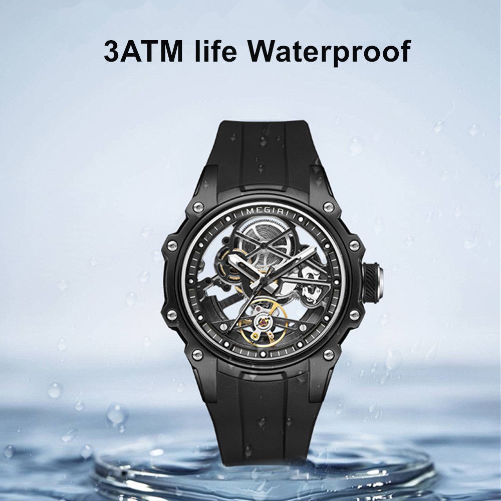 Luminous Skeleton Automatic Steel Sport Watch | Aurevon Watches