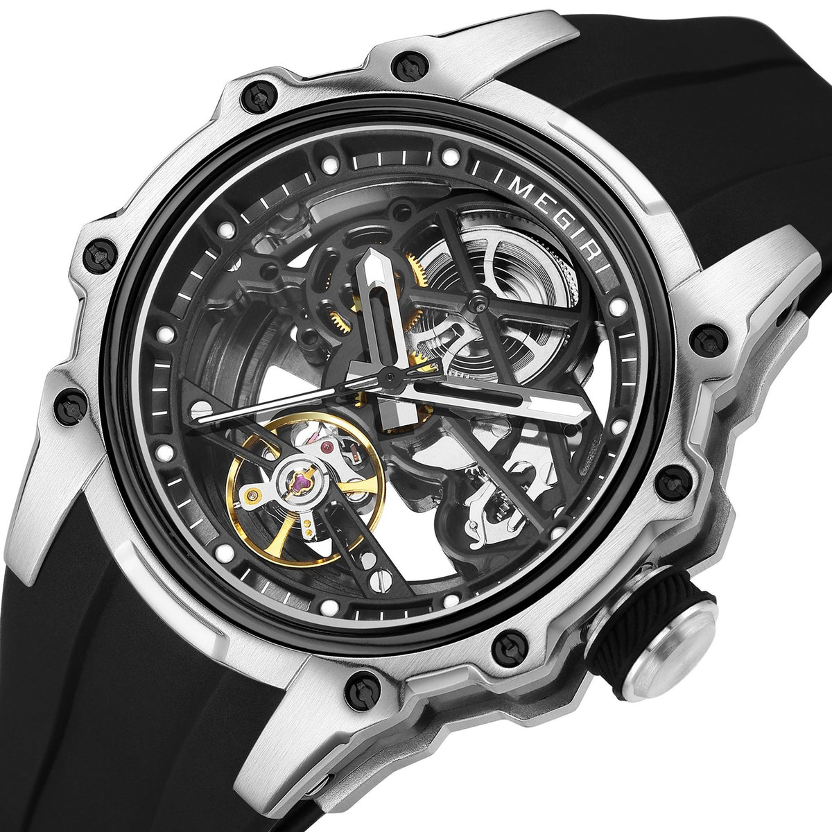 Luminous Skeleton Automatic Steel Sport Watch | Aurevon Watches