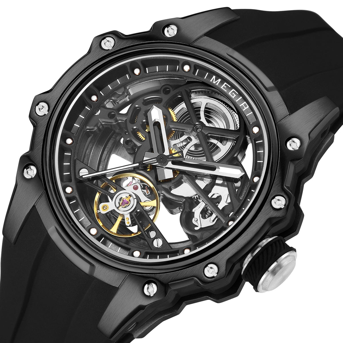 Luminous Skeleton Automatic Steel Sport Watch | Aurevon Watches
