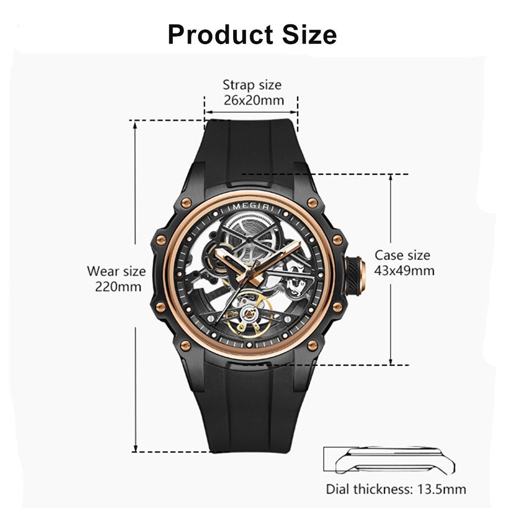 Luminous Skeleton Automatic Steel Sport Watch | Aurevon Watches