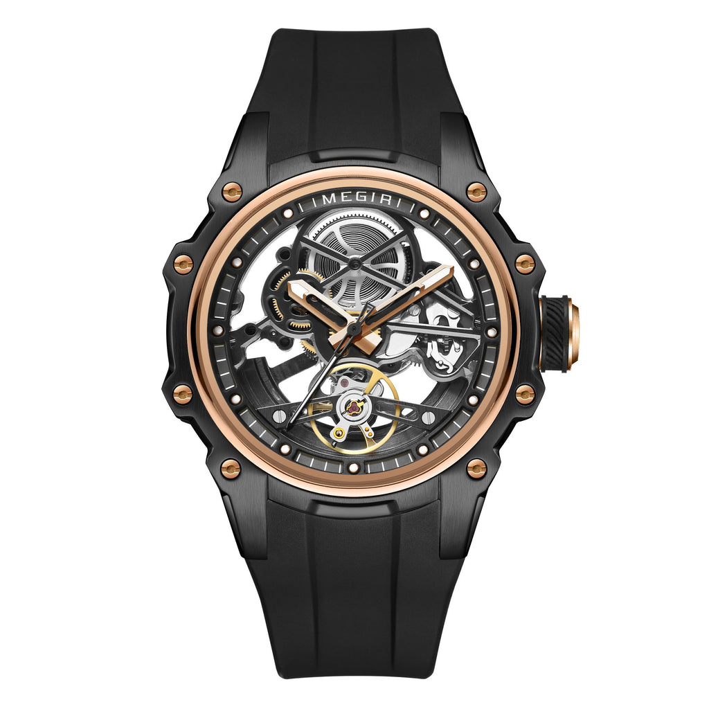Luminous Skeleton Automatic Steel Sport Watch | Aurevon Watches