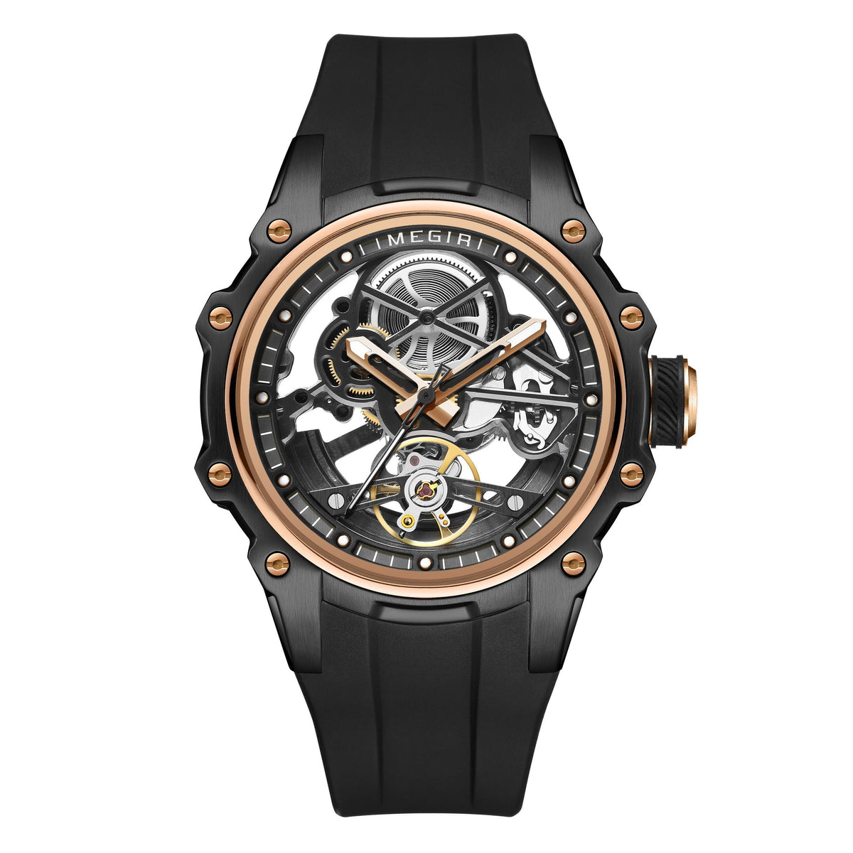 Luminous Skeleton Automatic Steel Sport Watch | Aurevon Watches
