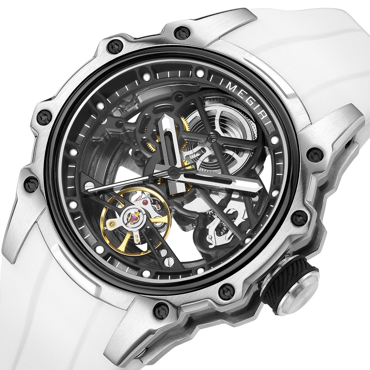 Luminous Skeleton Automatic Steel Sport Watch | Aurevon Watches
