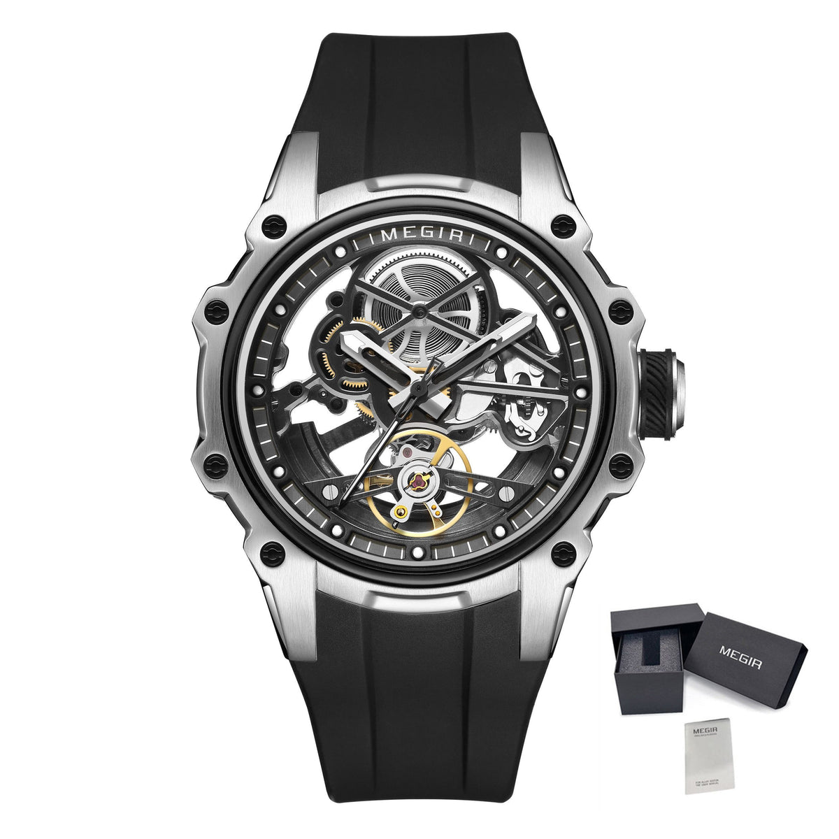 Luminous Skeleton Automatic Steel Sport Watch | Aurevon Watches