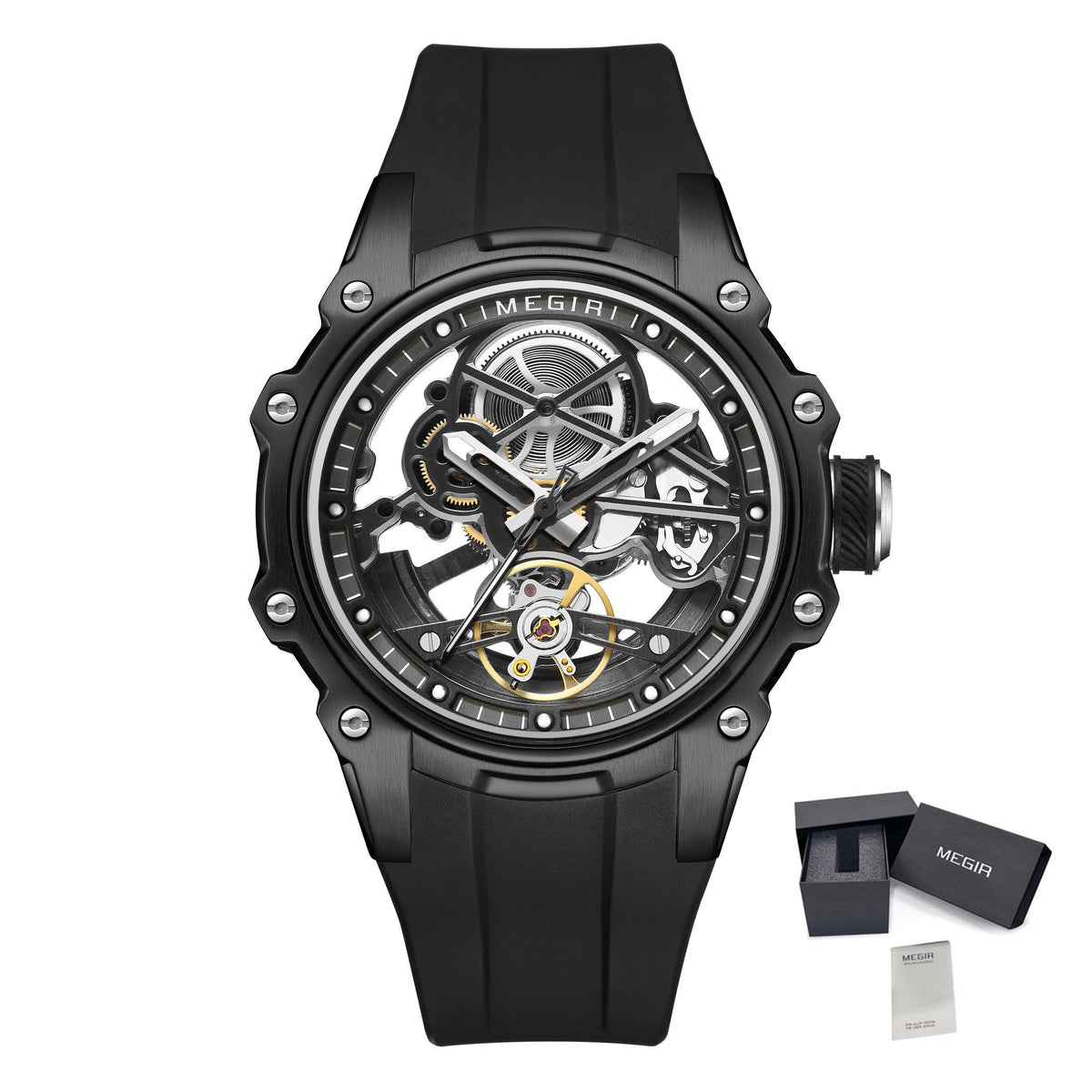 Luminous Skeleton Automatic Steel Sport Watch | Aurevon Watches