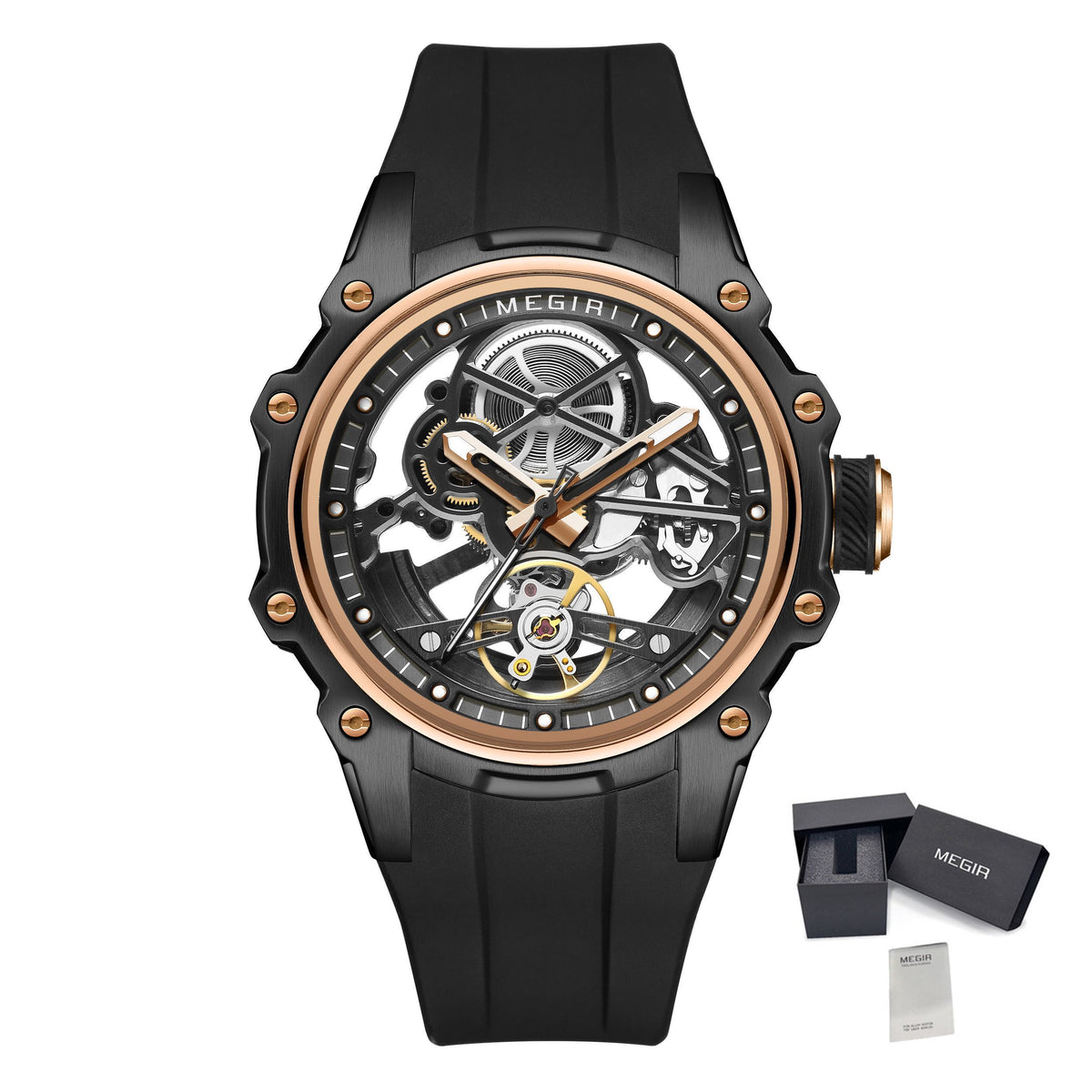 Luminous Skeleton Automatic Steel Sport Watch | Aurevon Watches