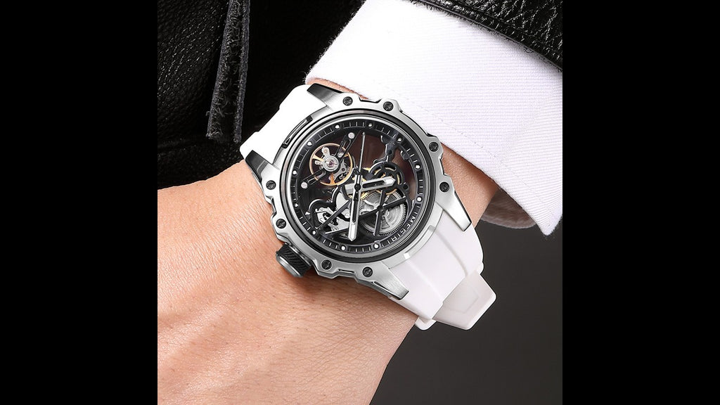 Luminous Skeleton Automatic Steel Sport Watch | Aurevon Watches