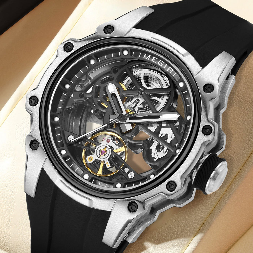Luminous Skeleton Automatic Steel Sport Watch | Aurevon Watches
