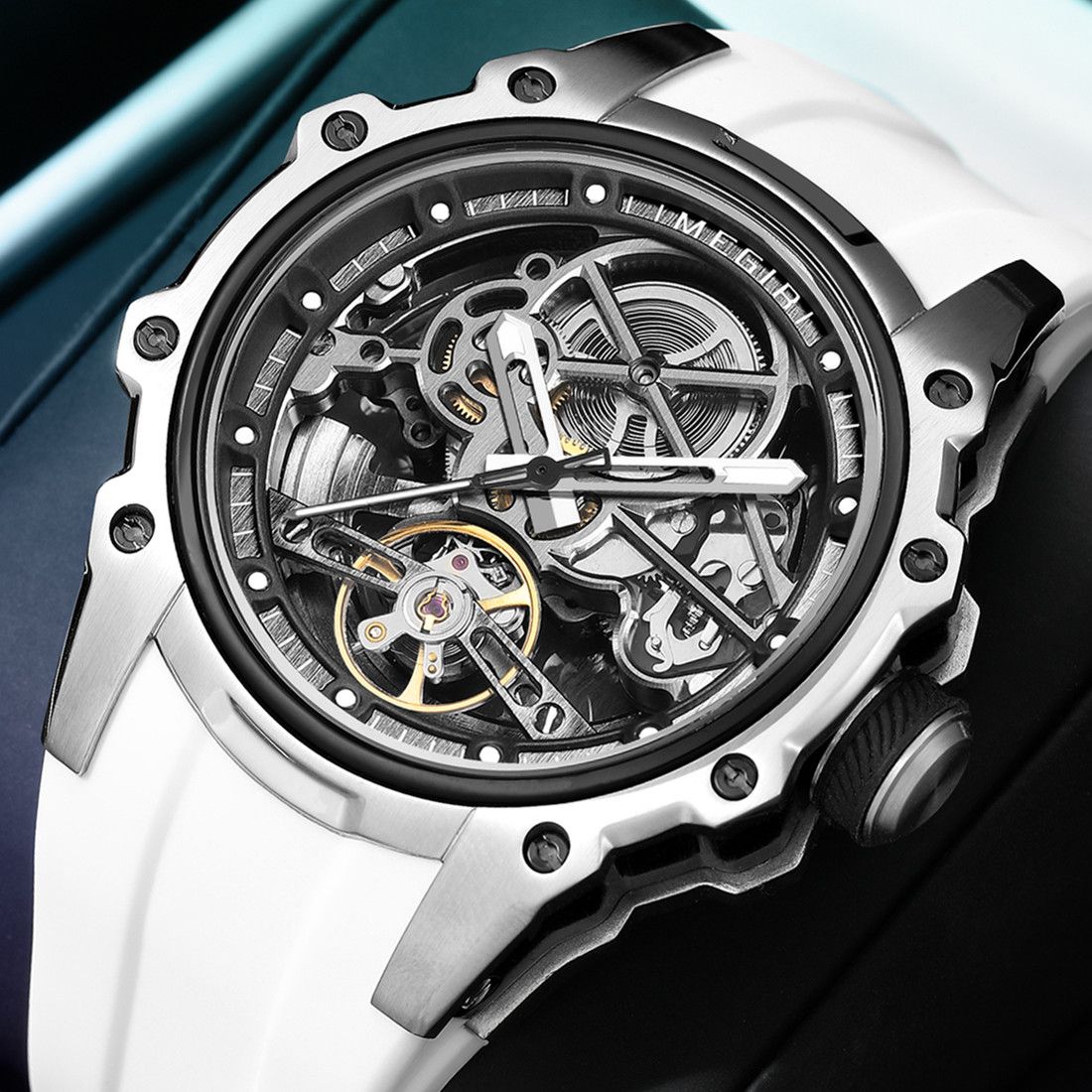 Luminous Skeleton Automatic Steel Sport Watch | Aurevon Watches