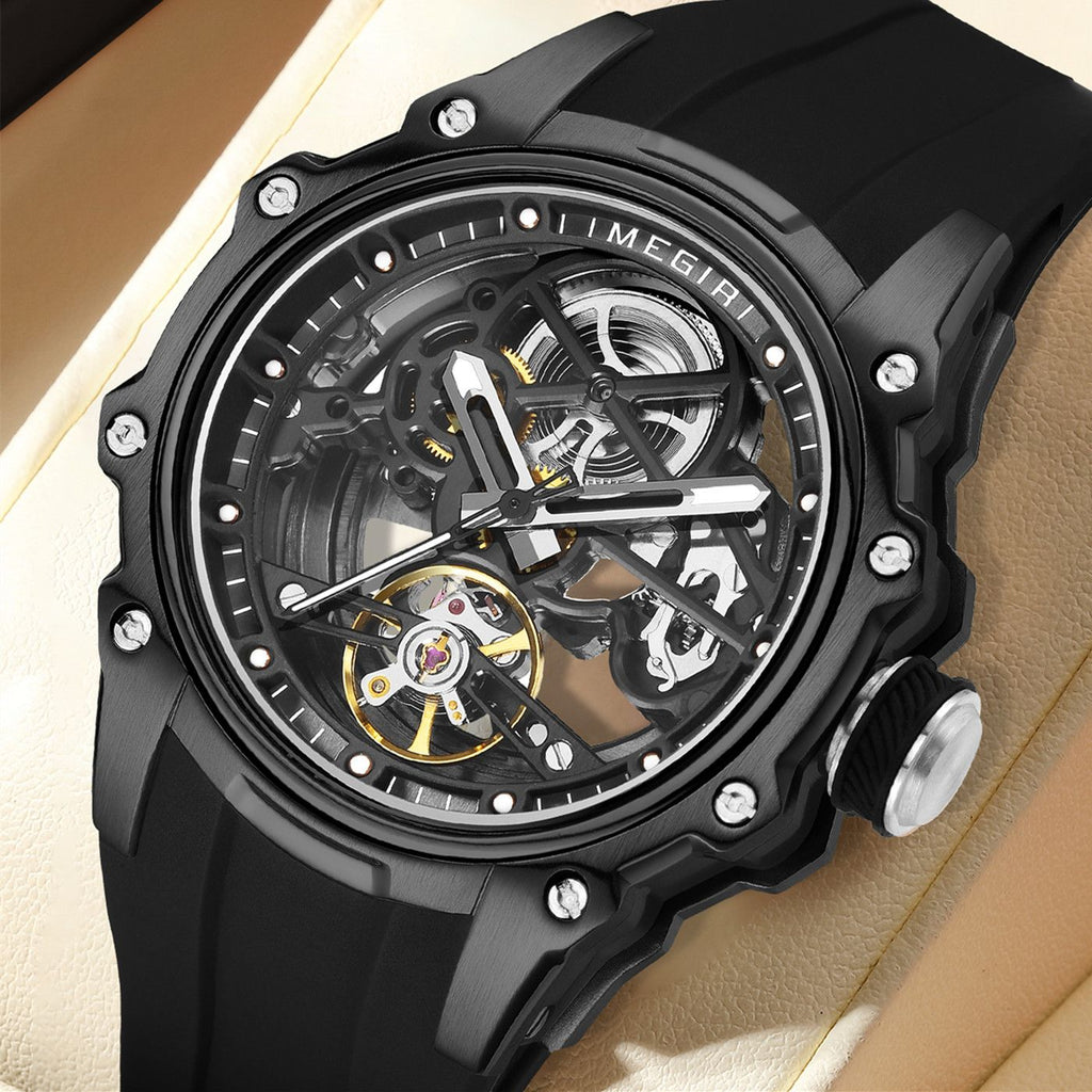Luminous Skeleton Automatic Steel Sport Watch | Aurevon Watches