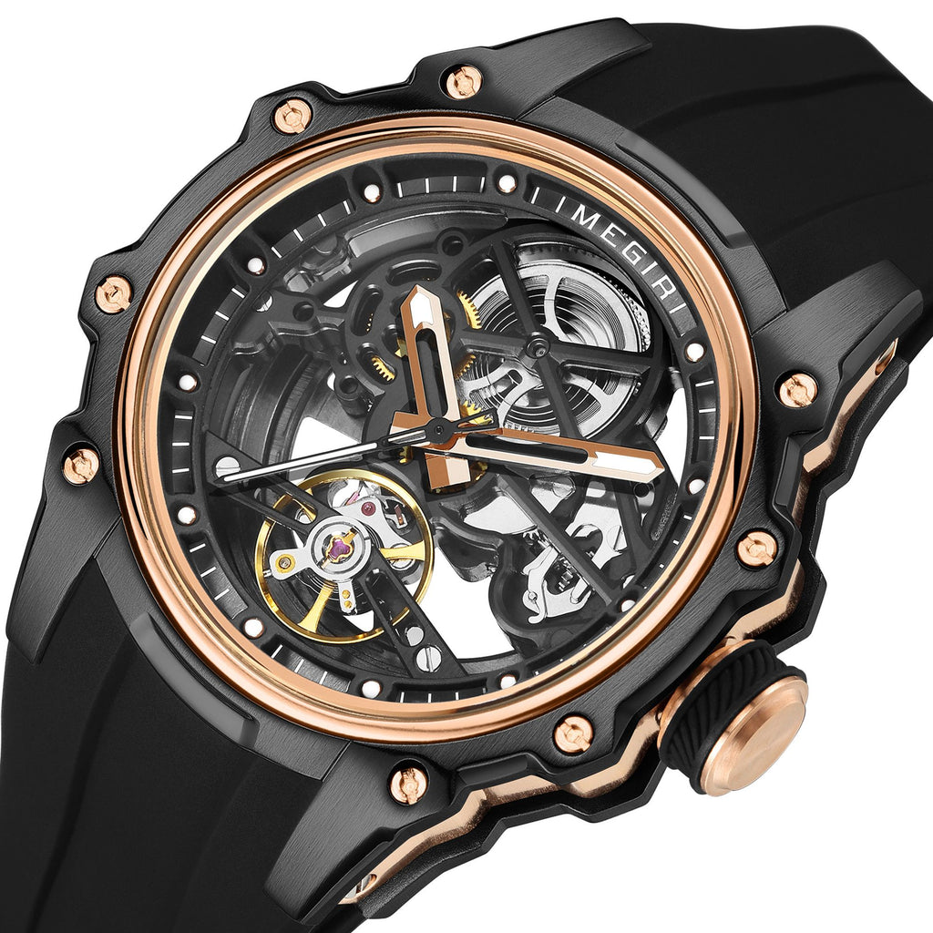 Luminous Skeleton Automatic Steel Sport Watch | Aurevon Watches