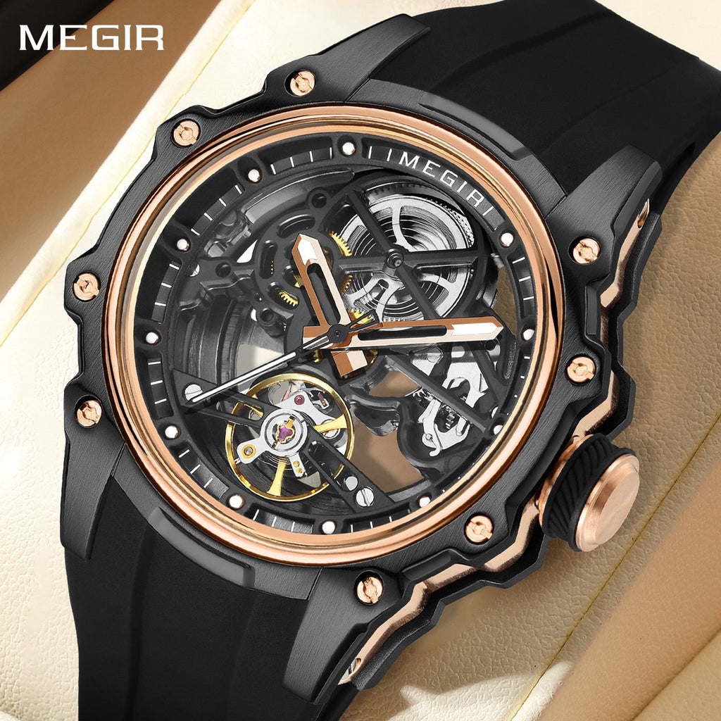 Luminous Skeleton Automatic Steel Sport Watch | Aurevon Watches