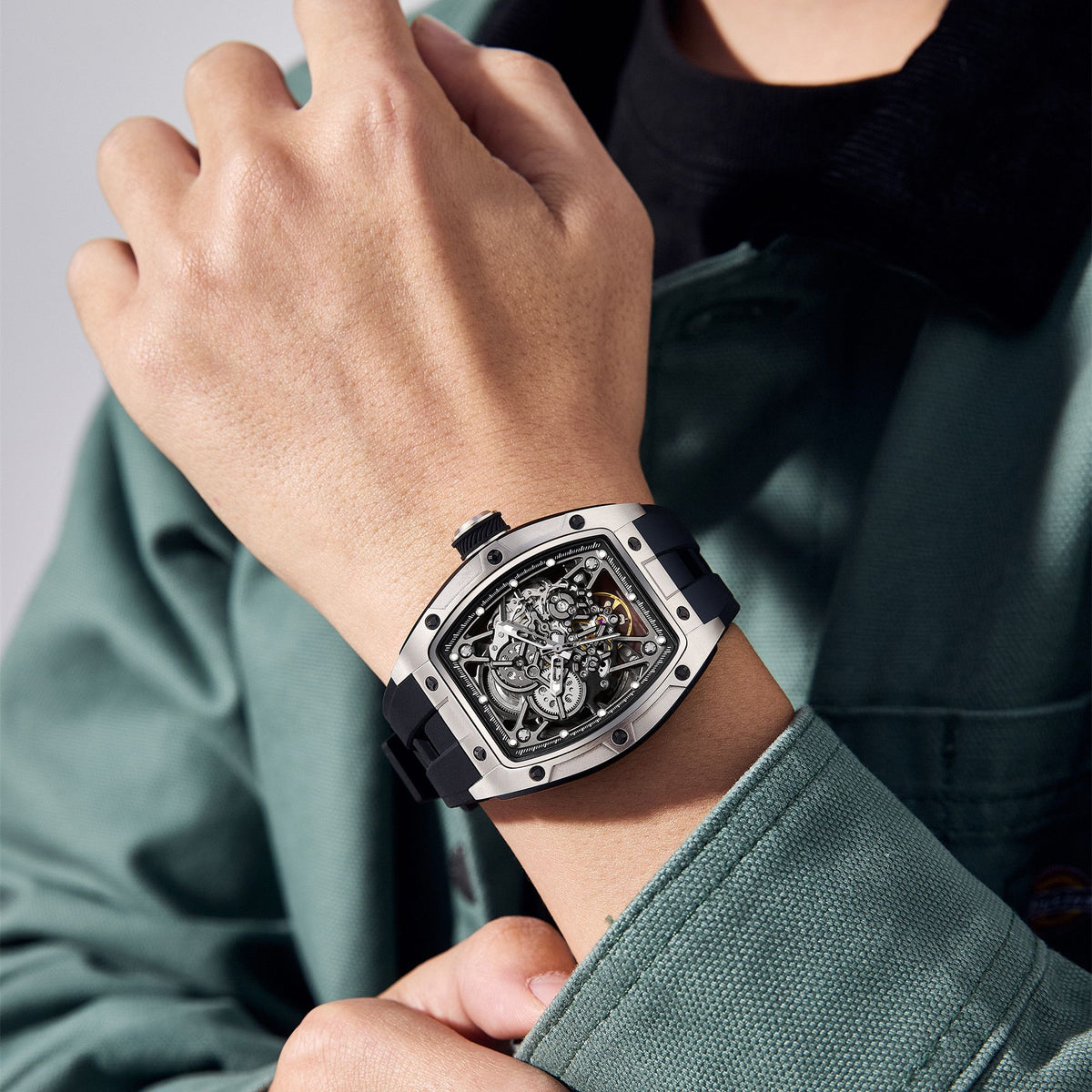 Skeleton Dial Automatic Steel Sport Watch | Aurevon Watches
